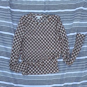 Full Tilt Mesh Checkered Top